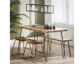 Hoyz - Eetkamertafel Edge - Hout - Bruin - 130x70x77