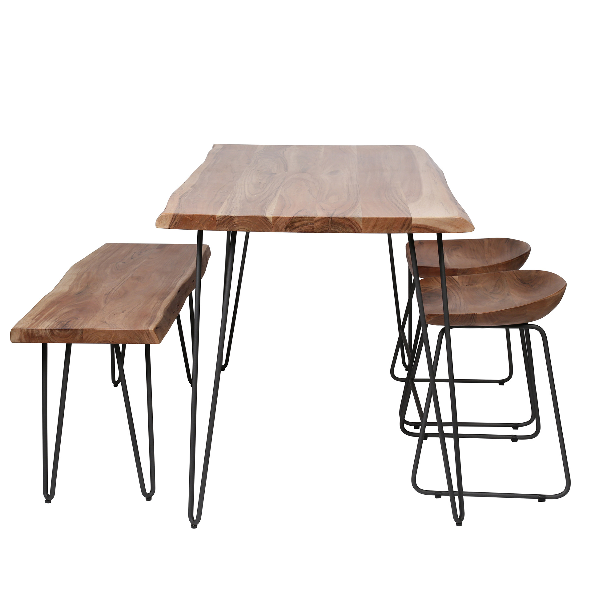 Hoyz - Eetkamertafel Edge - Hout - Bruin - 130x70x77