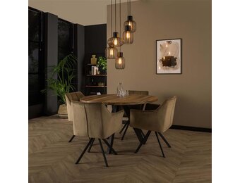 Hoyz - Hanglamp 5L Mix - Getrapt - Metal - Donkergrijs