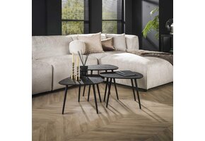 Hoyz - Salontafel Metallic - Grijs - Set van 3