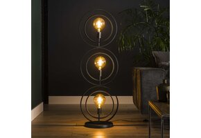 Hoyz - Industrieel Vloerlamp - 3 Lampen - Turn around - Zwart