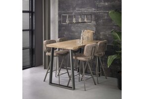 Hoyz - Bartafel Industrieel - Massief Mangohout - Blank - Trapezium - 135x70x92