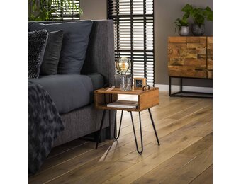 Hoyz - Nachtkastje Quadro - Bruin - Bijzettafel - 40x34x48