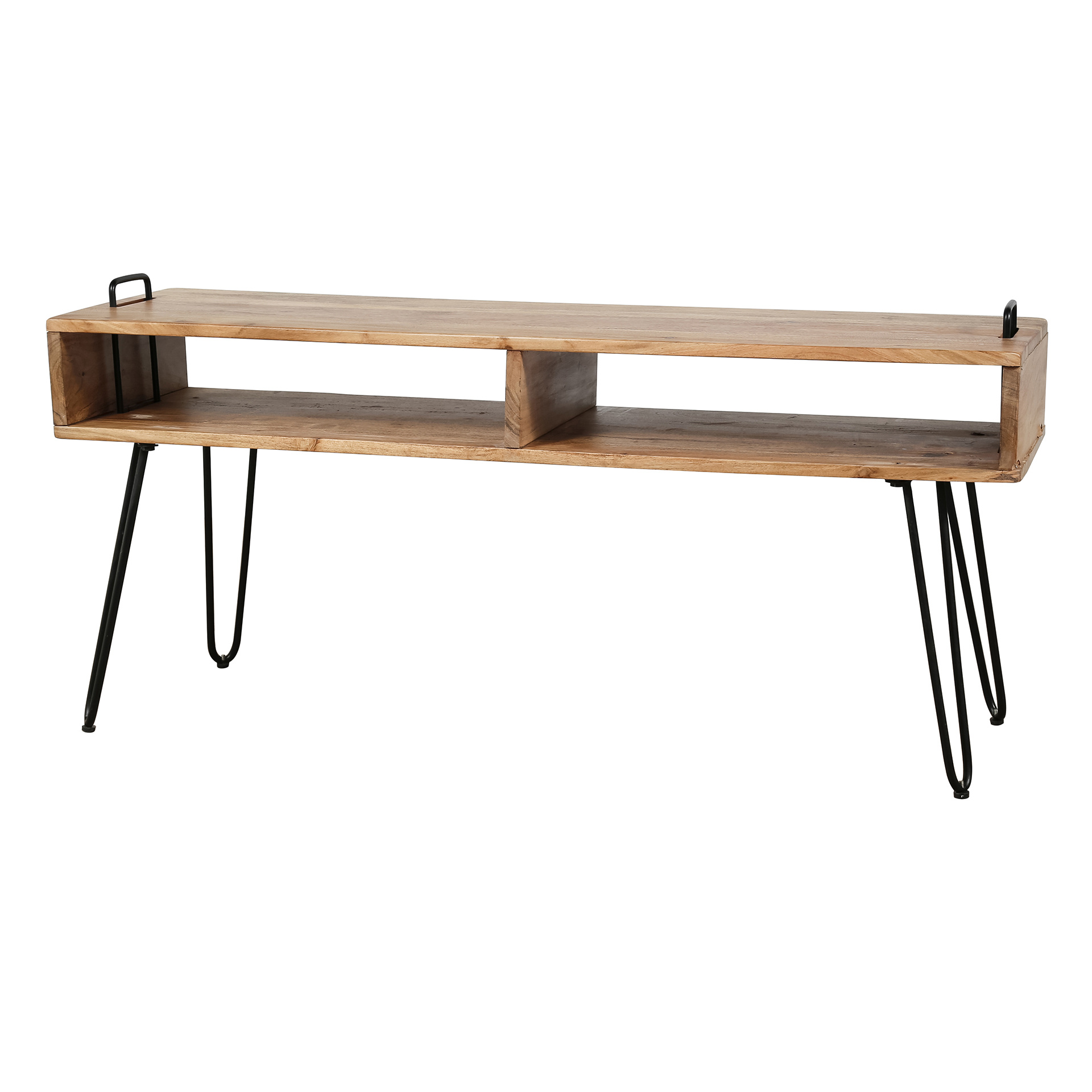 Hoyz - TV-meubel Quadro - 2 Vakken - Massief Acaciahout - 110x35x45