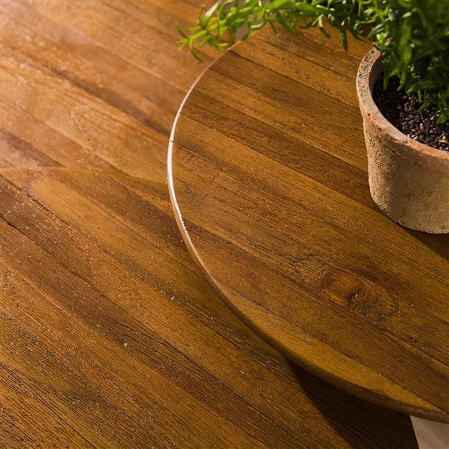 Hoyz Collection - Salontafel Teca Lichtbruin - Rond - Set van 4
