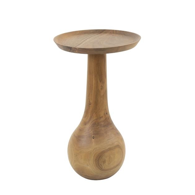 Hoyz Collection - Bijzettafel Massieve Voet Druppel - Massief Acacia Naturel