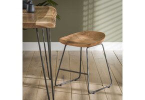 Hoyz - Houten Kruk - Bruin - Acaciahout - 2 Stuks