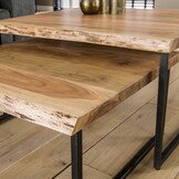 Hoyz - Salontafel Edge - Set - Acacia hout - 2 stuks - 80x80x45