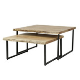 Hoyz - Salontafel Edge - Set - Acacia hout - 2 stuks - 80x80x45