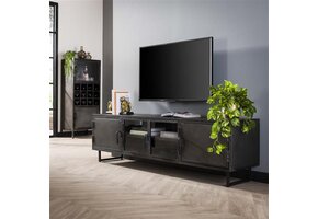 Hoyz - TV-meubel 180cm - Rift Metal - Gun Metal