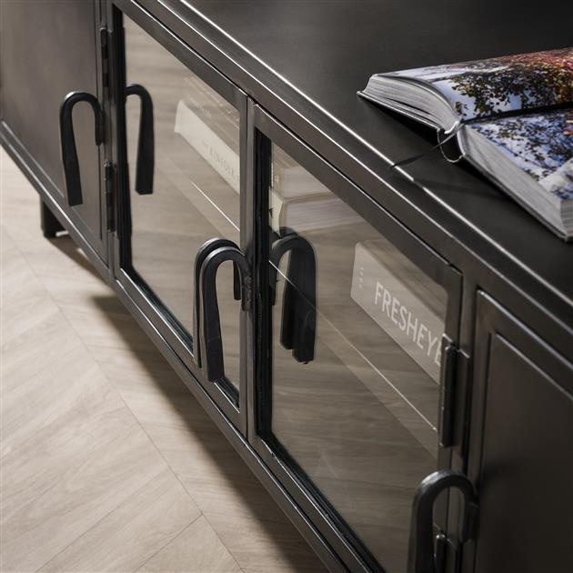 Hoyz - TV-meubel 180cm - Rift Metal - Gun Metal
