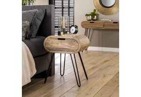 Hoyz - Nachtkastje Barrel met 1 lade - Bruin - 50x35x60