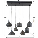 Hoyz - Hanglamp 4+3 Punch Mix - 7 lichtpunten - Zwart bruin