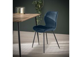Hoyz - Velvet Stoel - Kuip zitting - Blauw - 4 stuks