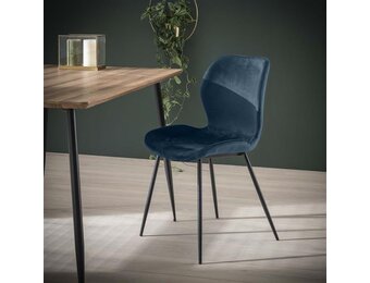 Hoyz - Velvet Stoel - Kuip zitting - Blauw - 4 stuks