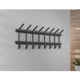 Hoyz - Kapstok Industrieel met 16 haken - Grijs - Wandkapstok 90cm breed - Snelle Montage