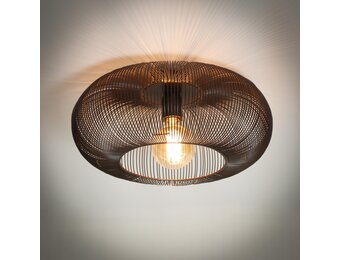 Hoyz - Plafondlamp Copper Twist - Zwart Nikkel - Industrieel - 43x43x20