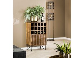 Hoyz - Wijnkast Tweak - Massief Mangohout - Industrieel - 56x35x90