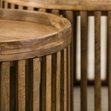 Hoyz - Salontafelset Tweak - Ø65/Ø50 - Massief Mangohout - Zandkleur - Industrieel