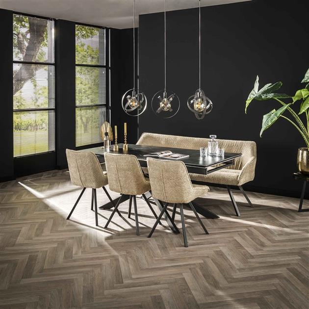 Hoyz - Uitschuifbaretafel 180 tot 260cm - Keramisch - Zwart - 6-8 Personen