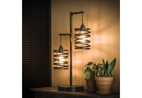 Hoyz - Tafellamp Industrieel - Vintage Tafellamp van Metaal en Glas - Spiraal