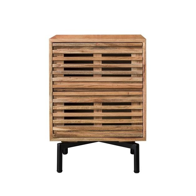 Hoyz Collection - Nachtkastje 2 Lades Slide - Massief Acacia Naturel