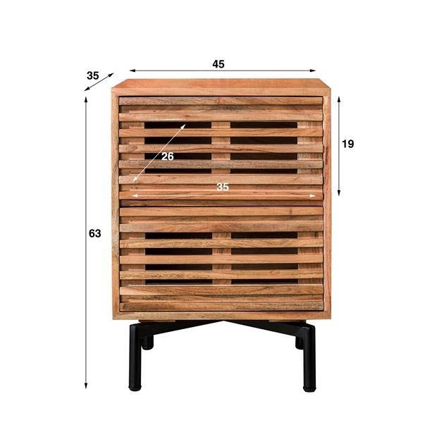 Hoyz Collection - Nachtkastje 2 Lades Slide - Massief Acacia Naturel