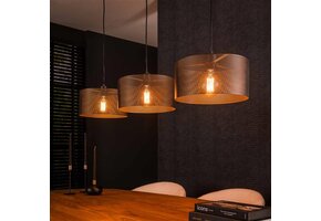 Hoyz Collection - Hanglamp 3L Mesh Round - Artic Zwart