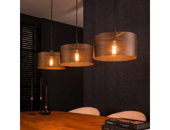 Hoyz Collection - Hanglamp 3L Mesh Round - Artic Zwart