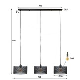 Hoyz Collection - Hanglamp 3L Mesh Round - Artic Zwart