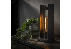 Hoyz - Tafellamp H-profiel - Industriele Lamp - Grijs/Zwart