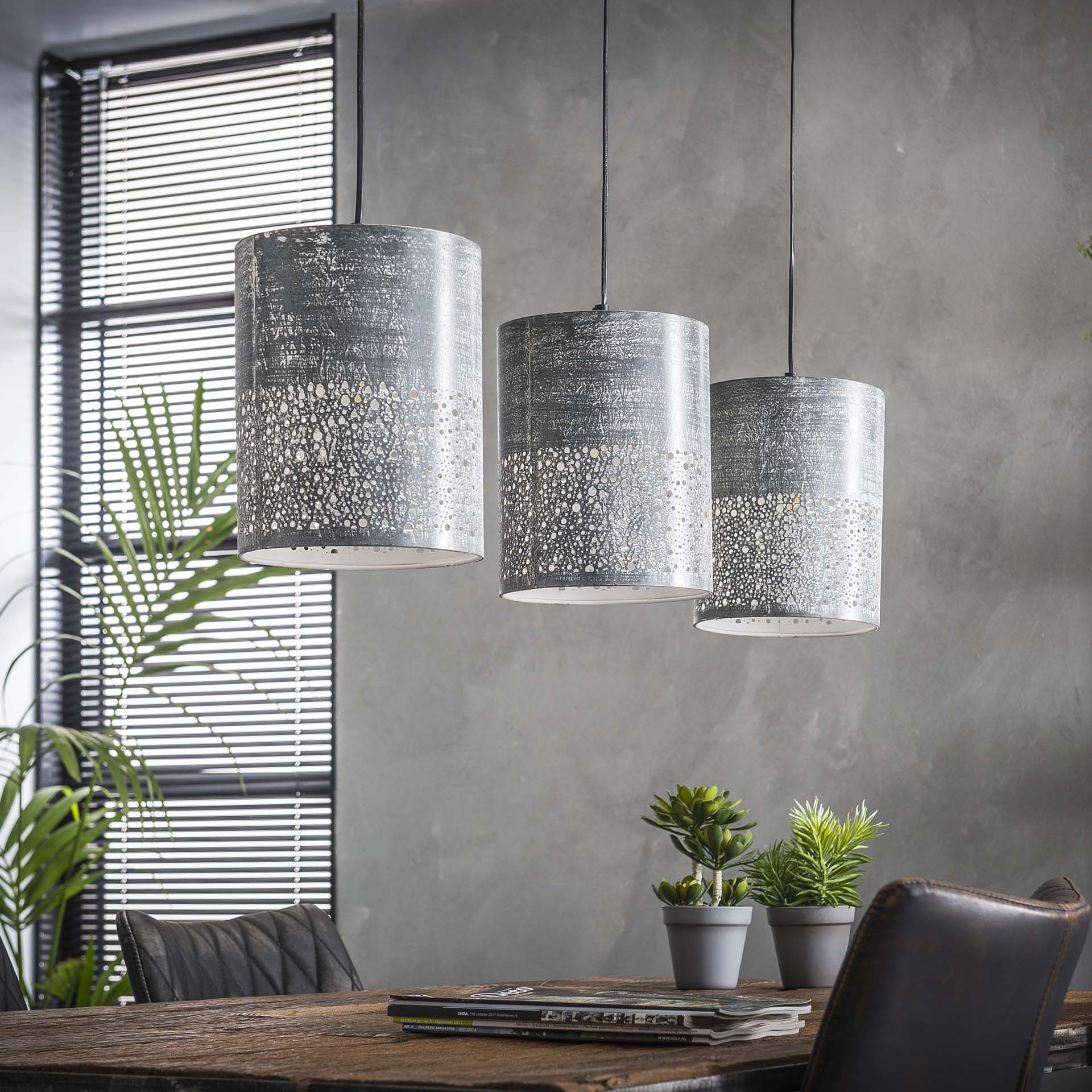 Hanglamp Cilinder - 3xØ20 - Grijs - 100x20x150
