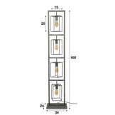 Hoyz - Vloerlamp Cubic Tower - 4 Lampen - 34x24x160