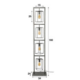 Hoyz - Vloerlamp Cubic Tower - 4 Lampen - 34x24x160