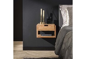 Hoyz Collection - Nachtkastje 1L Zwevend - Acaciahout