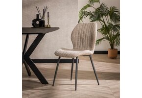 Hoyz - Stoel Len - Boucle - Zandkleur - 4 Stuks