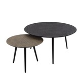 Hoyz - Salontafel Metallic - Rond - Grijs - Set van 2