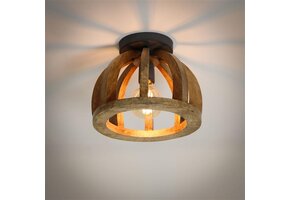 Hoyz - Plafondlamp Gebogen Houten Spijl - Massief Mangohout