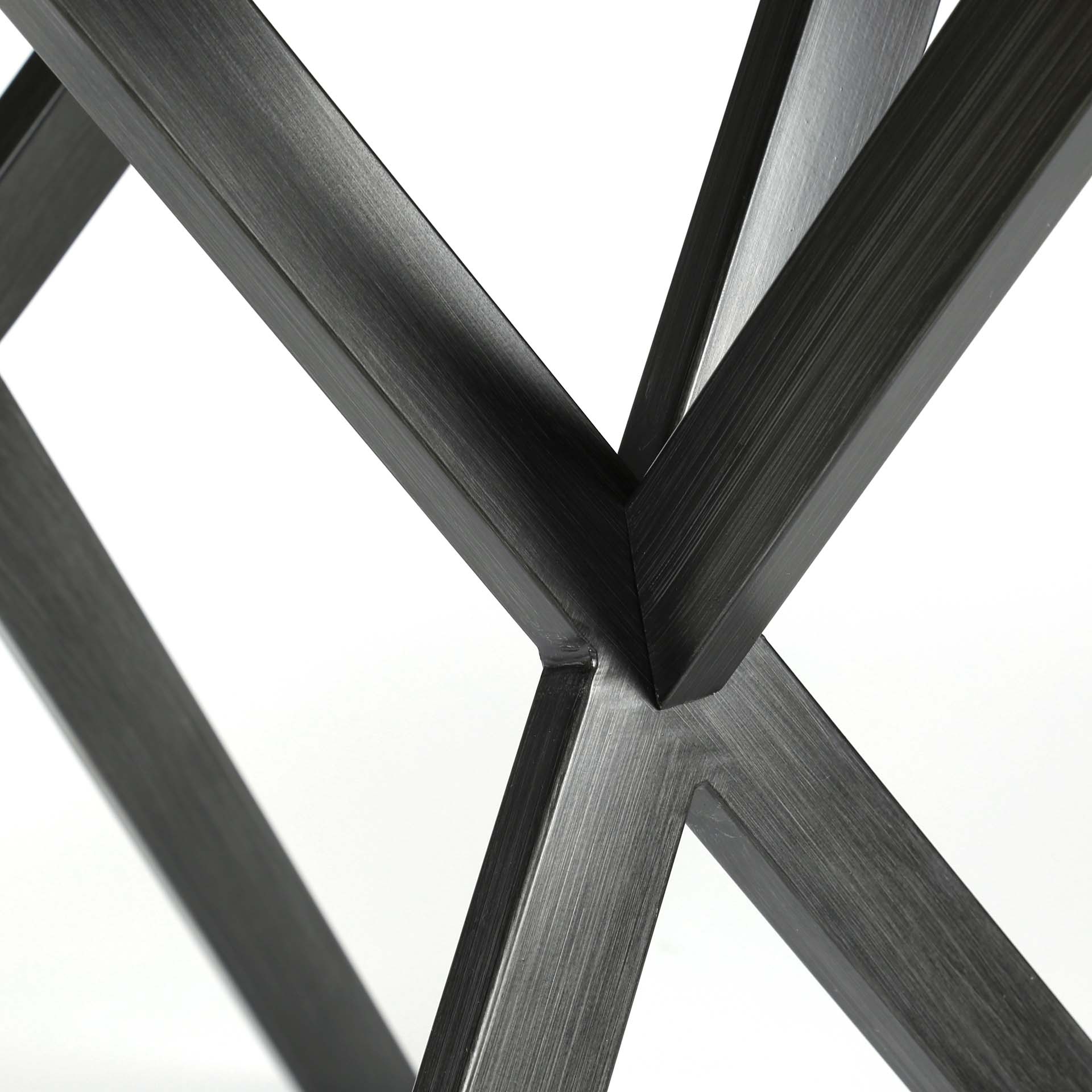 Hoyz - Industriele Eetkamertafel - Zwart Frame - Grijze Betonlook - 120x120x76