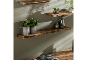 Hoyz - Wandplank 120 edge - Acaciahout - Bruin