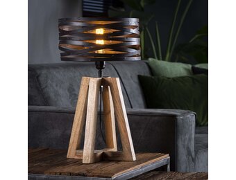 Hoyz - Tafellamp Twist Mini - Houten Kruisframe - 29x29x50