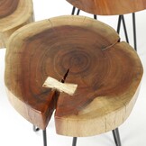 Hoyz - Bijzettafel Stam - Ø32cm - Set van 2 - Bruin - Hout