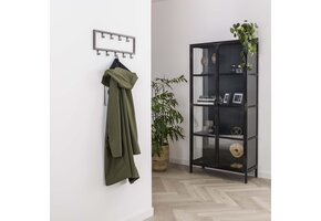 Hoyz - Kapstok Industrieel met 9 haken - Grijs - Wandkapstok 50cm