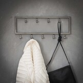 Hoyz - Kapstok Industrieel met 9 haken - Grijs - Wandkapstok 50cm
