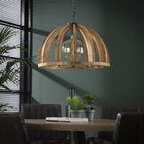 Hoyz - Hanglamp - Gebogen houten spijlen Ø60 -  Mango naturel