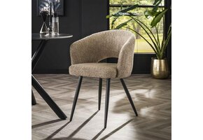 Hoyz - Armstoel Salon - Boucle - Zandkleur - Set van 2