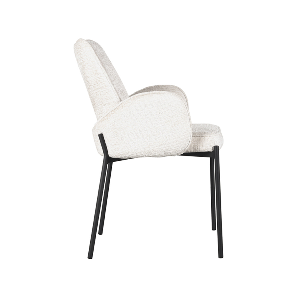 LABEL51 - Eetkamerstoel Joni - Creme - 60x55x86cm - Set van 2