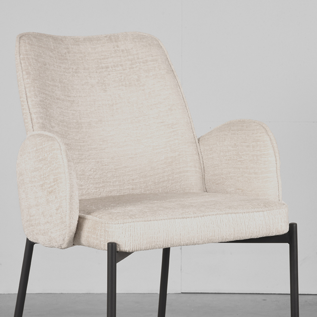 LABEL51 - Eetkamerstoel Joni - Creme - 60x55x86cm - Set van 2