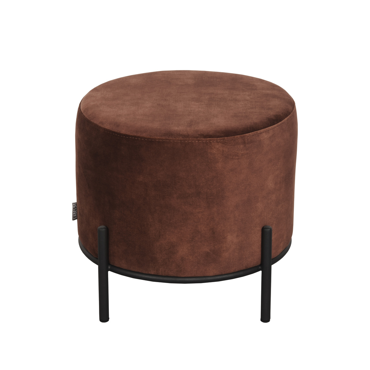 LABEL51 Poef Troy 46x46x41 cm - Rust - Velours - L