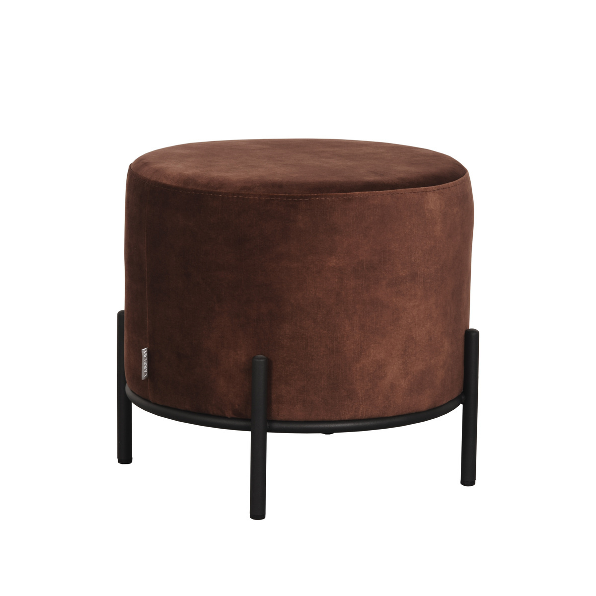 LABEL51 Poef Troy 46x46x41 cm - Rust - Velours - L